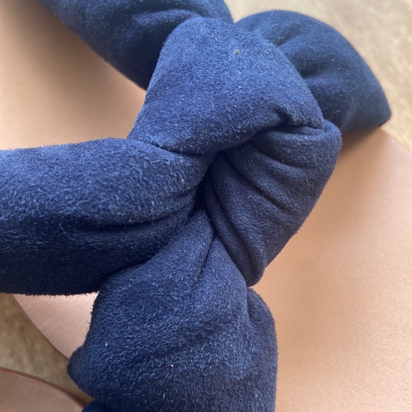 NWOT Loeffler Randall Taylor Wedge Mule Sandal Navy Suede Women's Size 8.5 - 9 - Picture 14 of 15